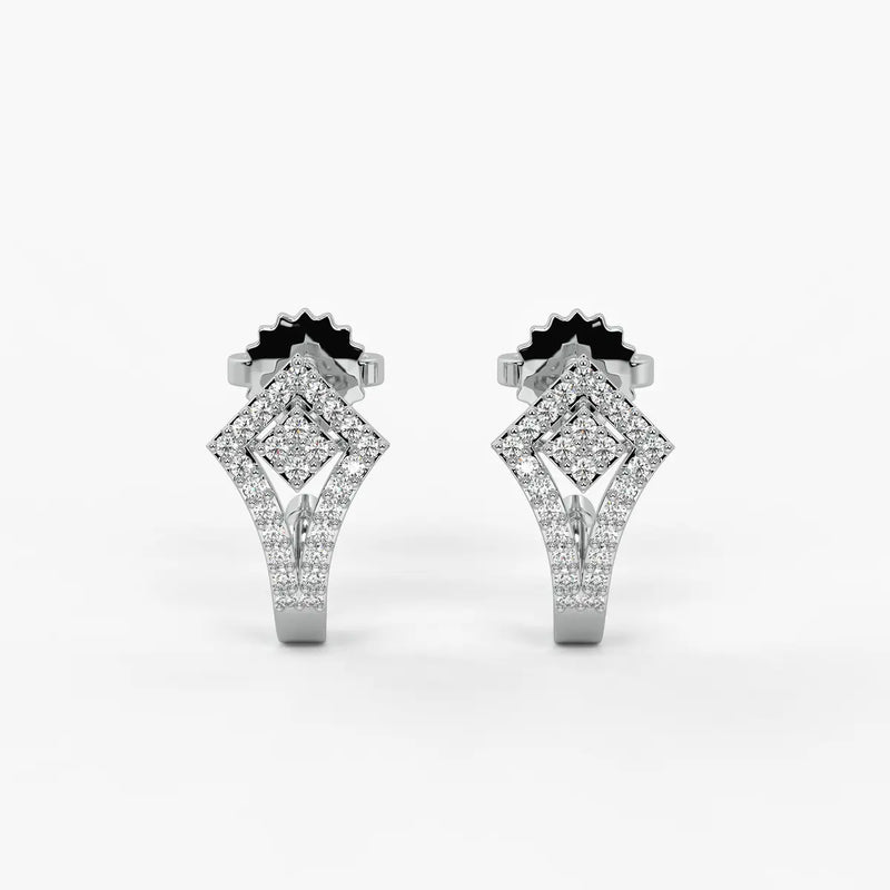 Kitevera Round Diamond Geometric Earrings