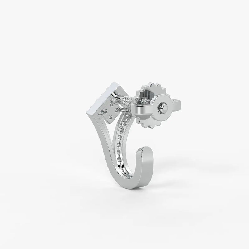 Kitevera Round Diamond Geometric Earrings
