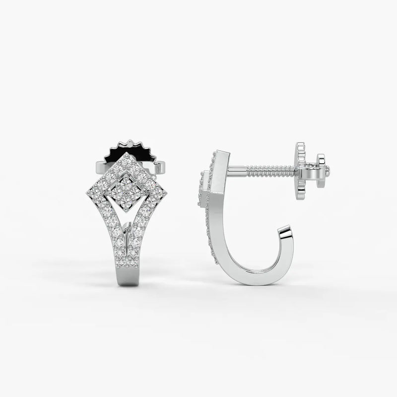 Kitevera Round Diamond Geometric Earrings