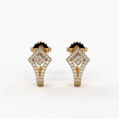 Kitevera Round Diamond Geometric Earrings