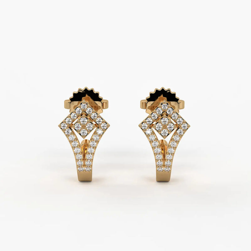 Kitevera Round Diamond Geometric Earrings