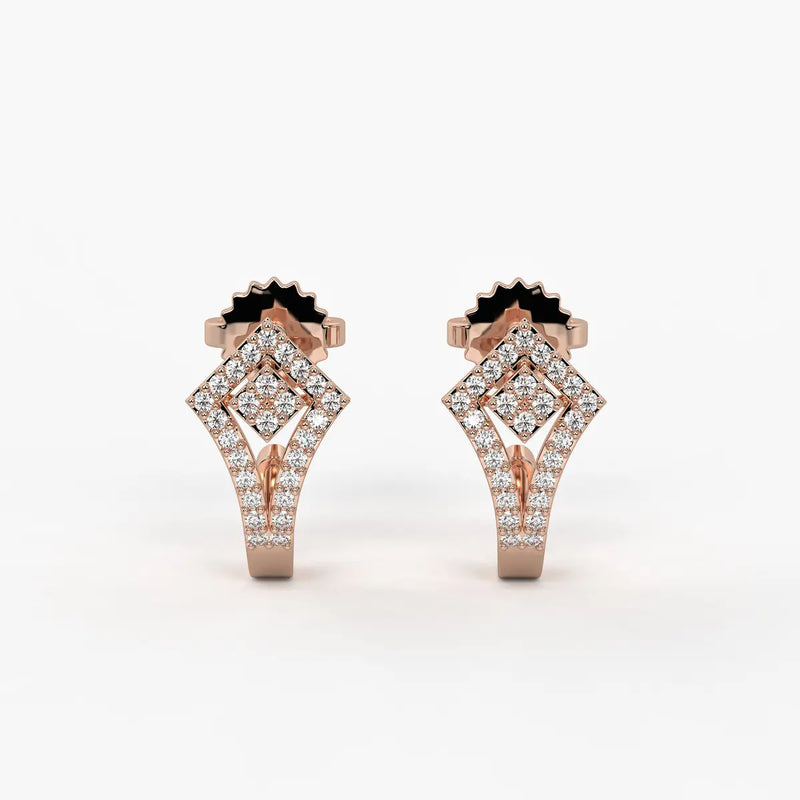 Kitevera Round Diamond Geometric Earrings