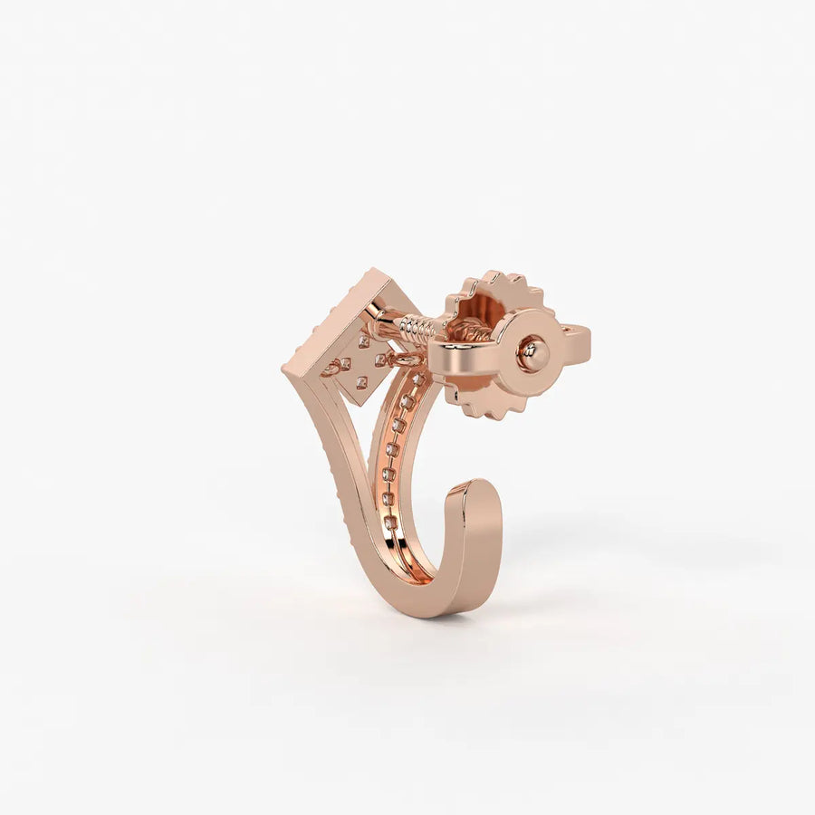 Kitevera Round Diamond Geometric Earrings