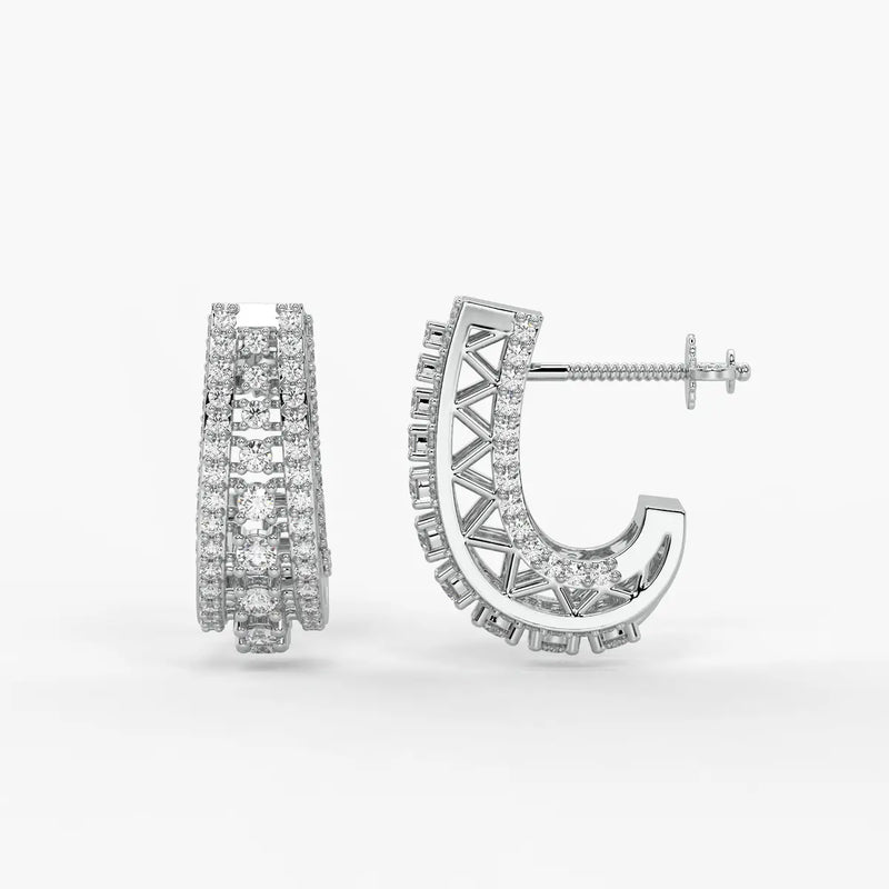 Trielle Cascade Round Diamond Earrings