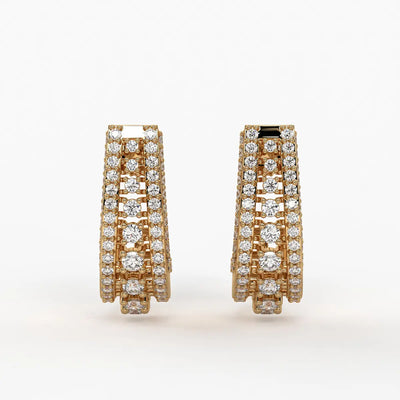 Trielle Cascade Round Diamond Earrings