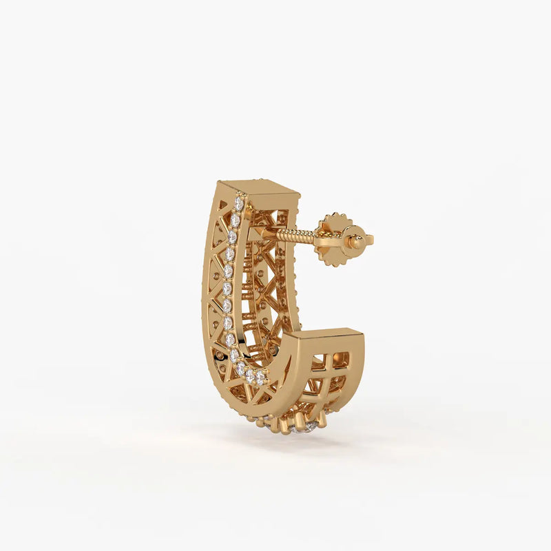 Trielle Cascade Round Diamond Earrings