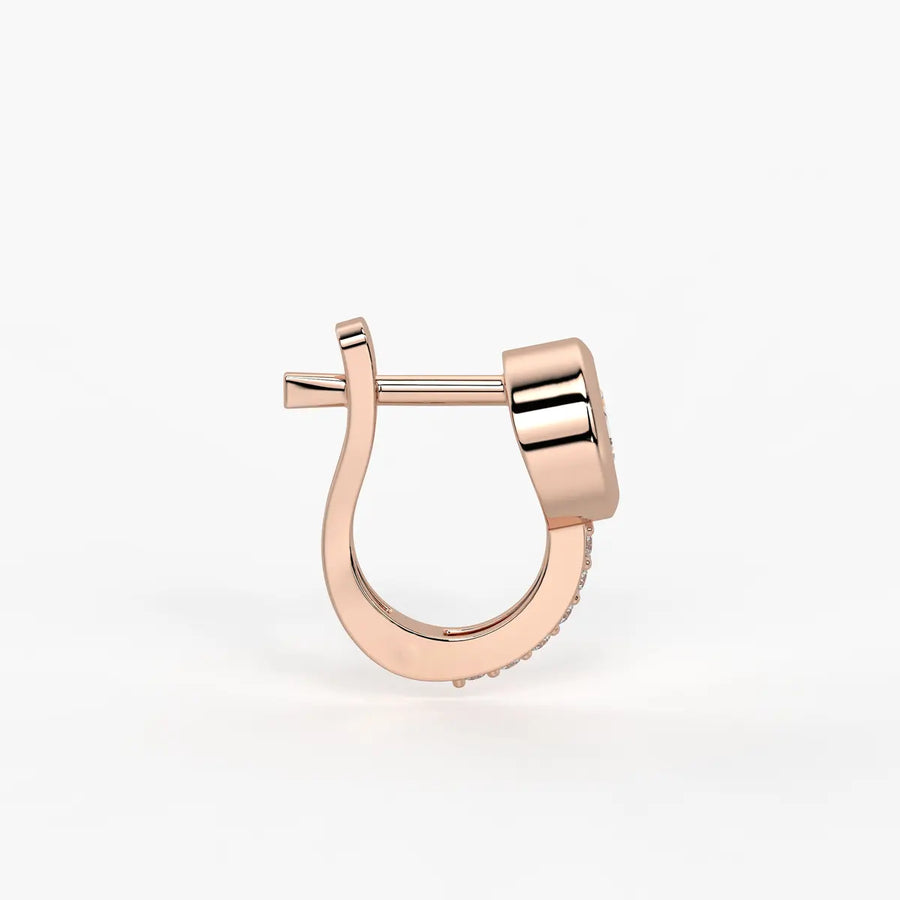 Solmira Bezel Round Diamond Hoop Earrings