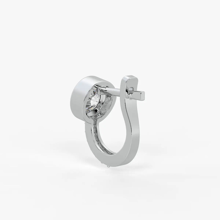 Solmira Bezel Round Diamond Hoop Earrings