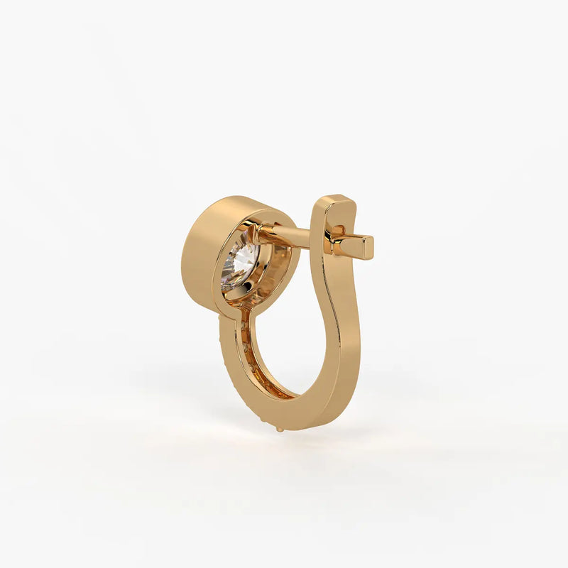 Solmira Bezel Round Diamond Hoop Earrings