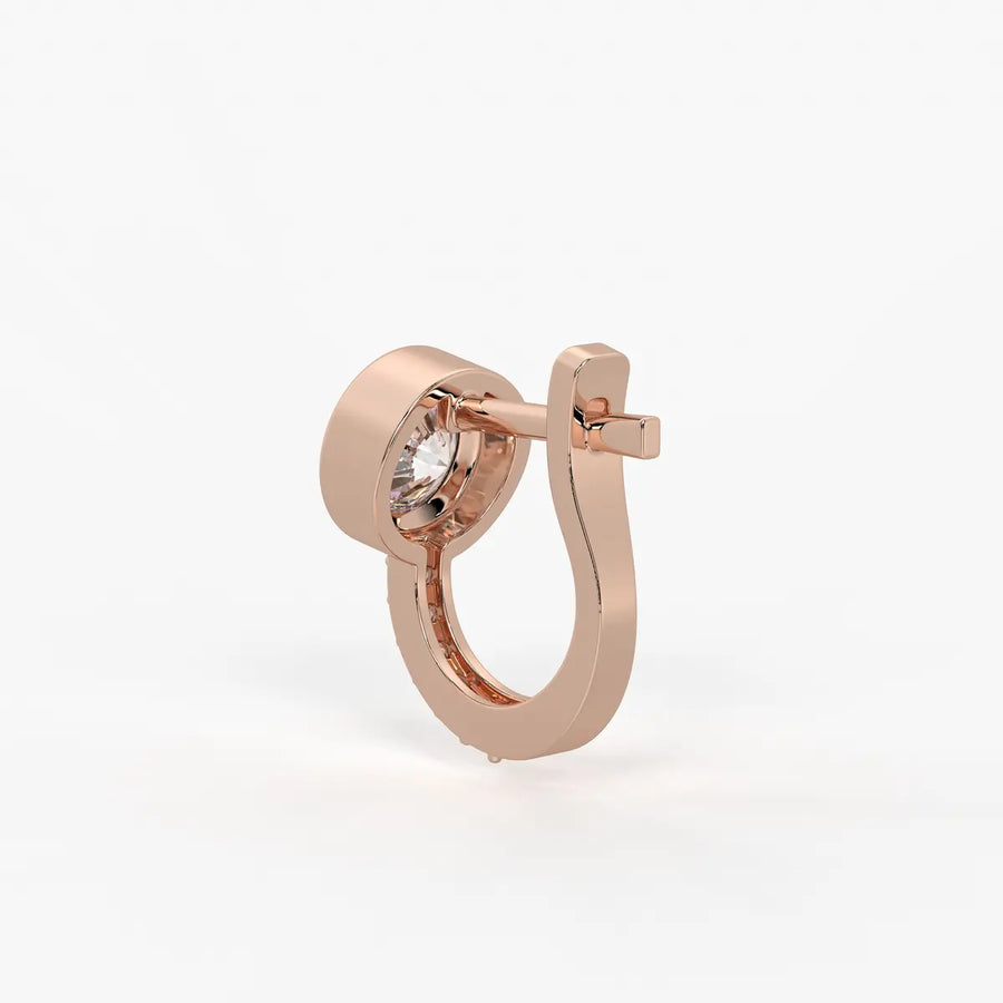 Solmira Bezel Round Diamond Hoop Earrings
