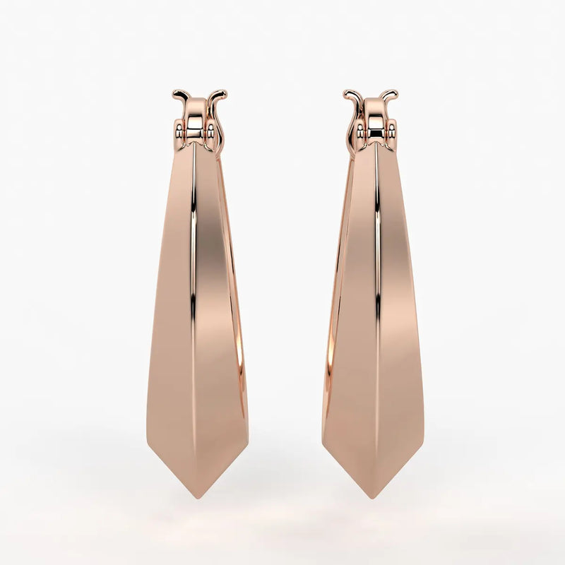 Tapered Oval Hoop Earrings