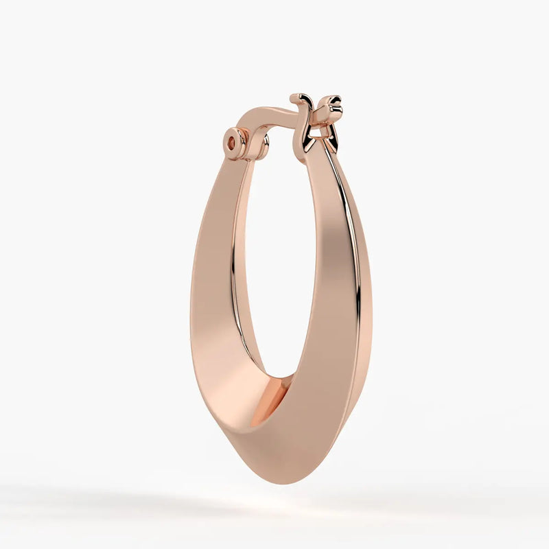 Tapered Oval Hoop Earrings