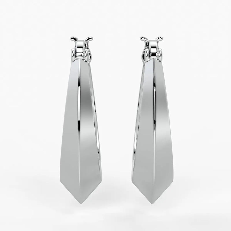 Tapered Oval Hoop Earrings