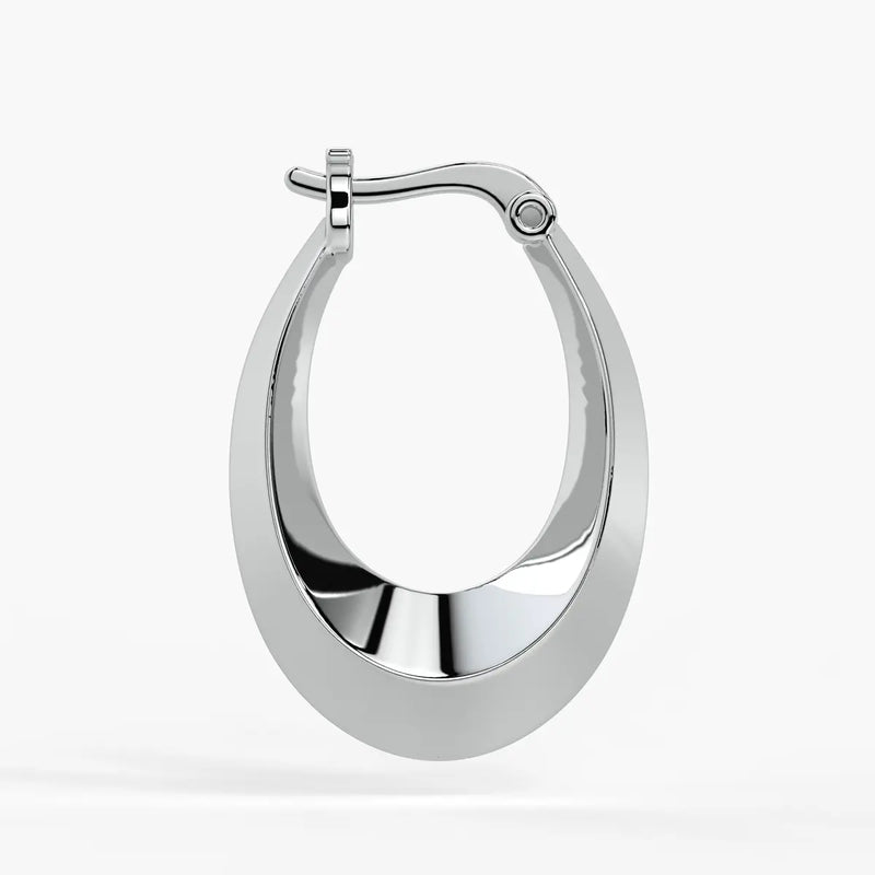 Tapered Oval Hoop Earrings