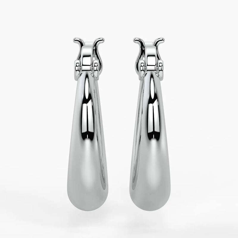 Rounded Crescent Hoop Earrings