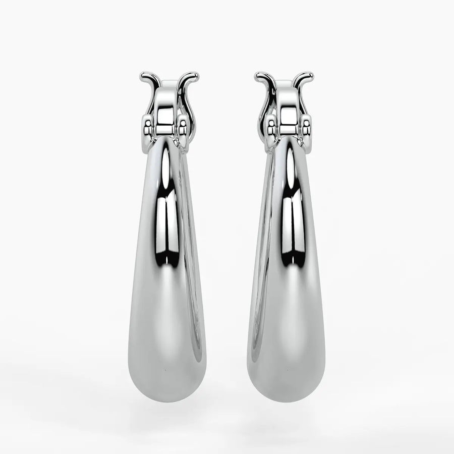 Rounded Crescent Hoop Earrings