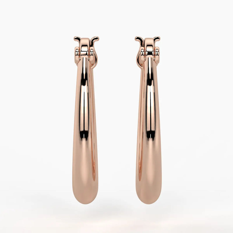Elongated Oval Hoop Earrings