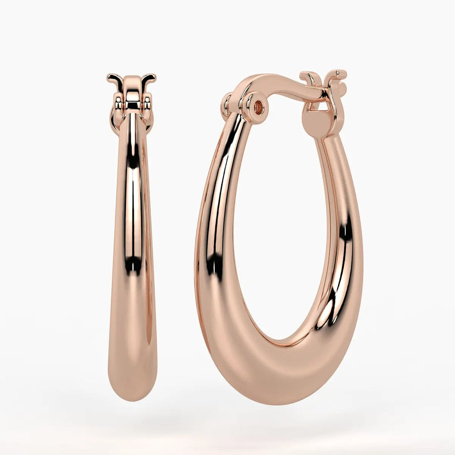 Elongated Oval Hoop Earrings