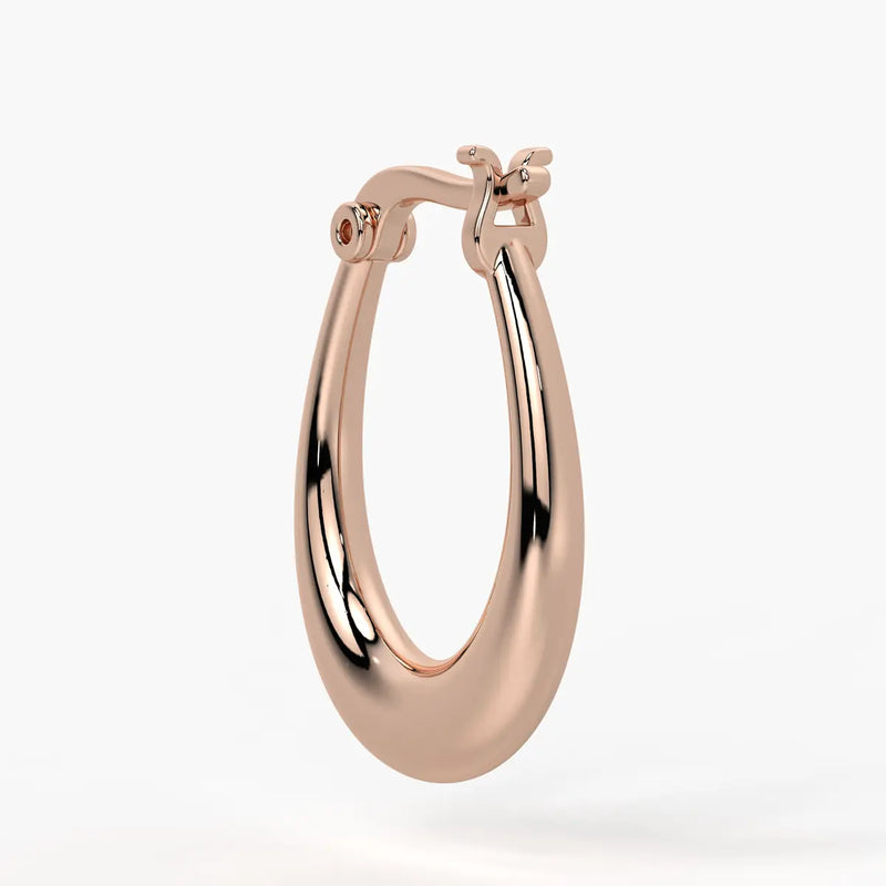 Elongated Oval Hoop Earrings