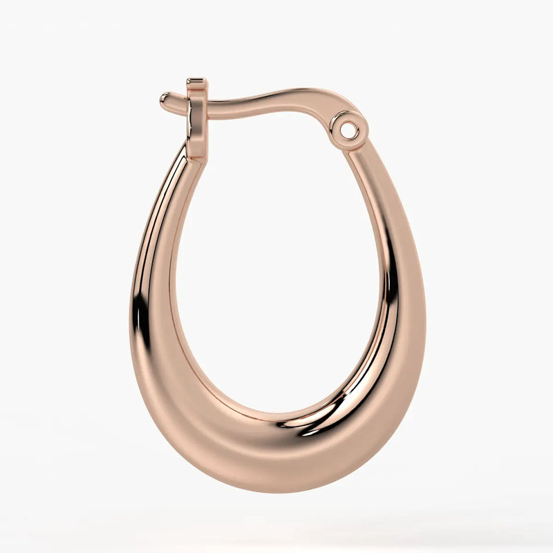 Elongated Oval Hoop Earrings