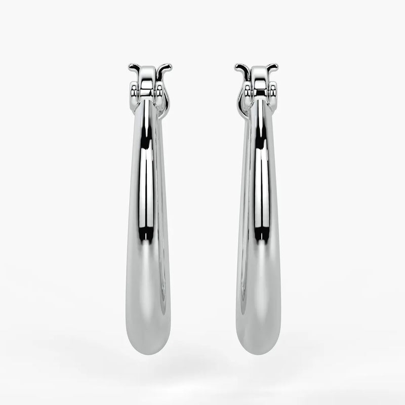 Elongated Oval Hoop Earrings