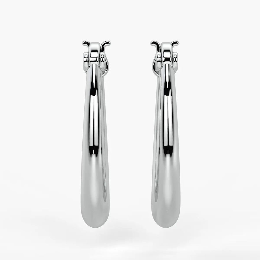 Elongated Oval Hoop Earrings