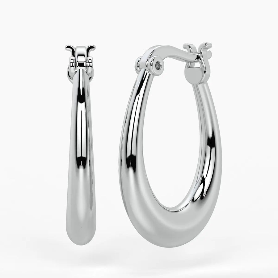 Elongated Oval Hoop Earrings