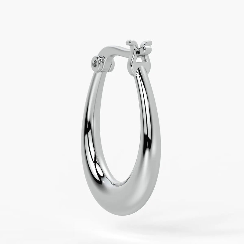 Elongated Oval Hoop Earrings