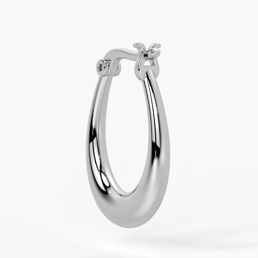 Elongated Oval Hoop Earrings