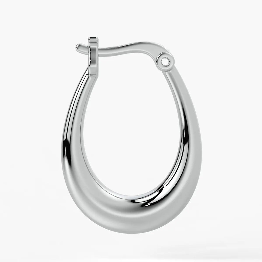Elongated Oval Hoop Earrings