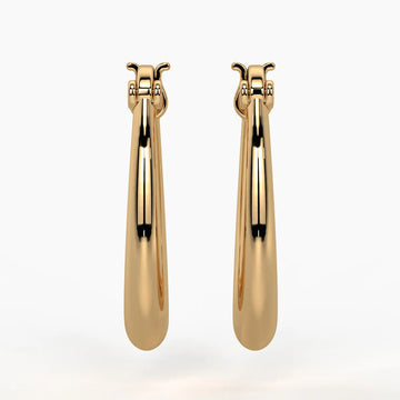 Elongated Oval Hoop Earrings