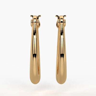 Elongated Oval Hoop Earrings