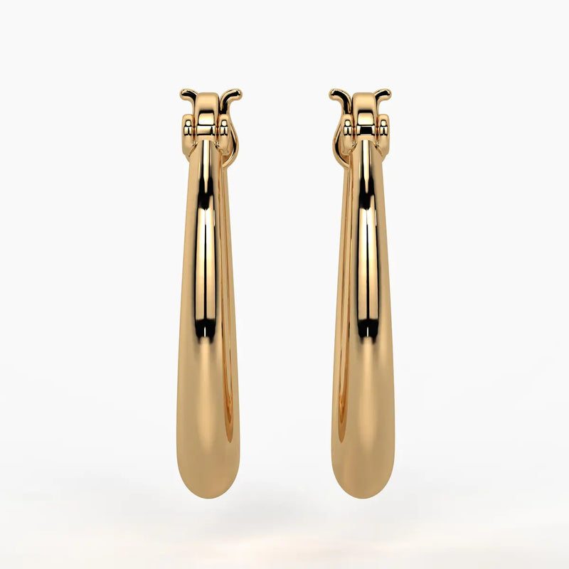 Elongated Oval Hoop Earrings