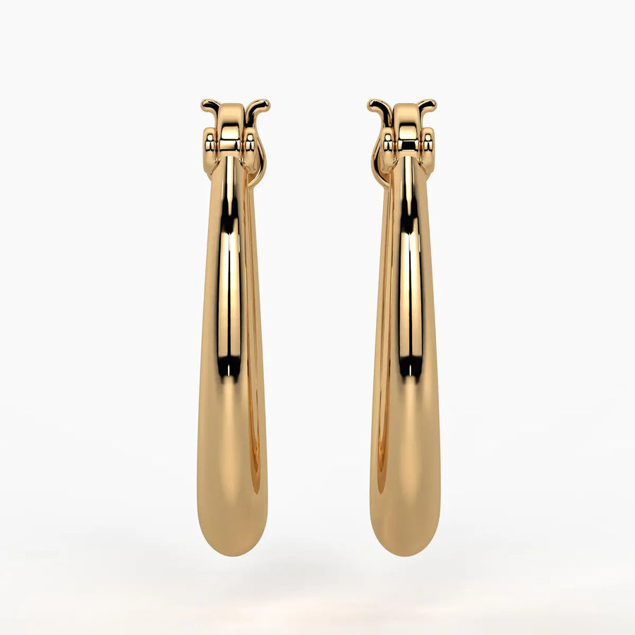 Elongated Oval Hoop Earrings