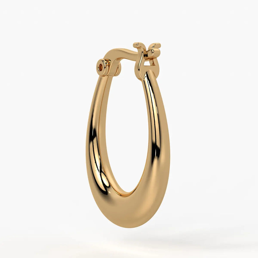 Elongated Oval Hoop Earrings