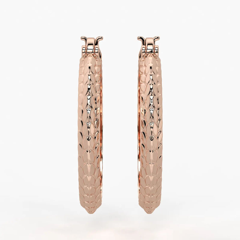Scale Texture Hoop Earrings
