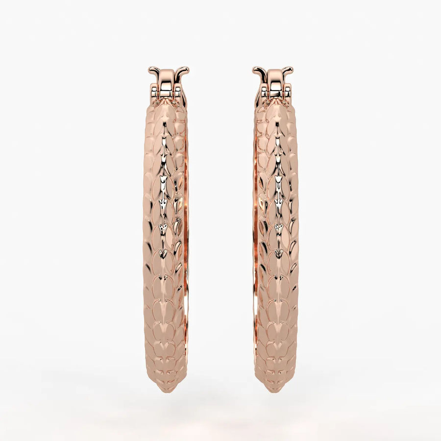 Scale Texture Hoop Earrings