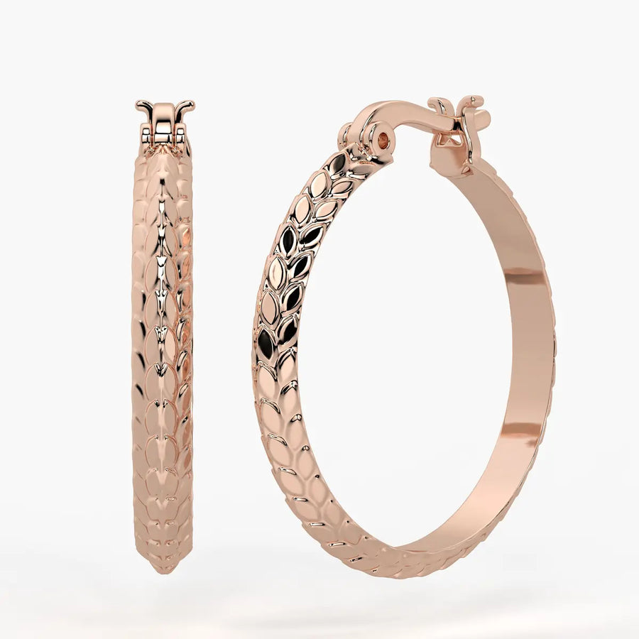 Scale Texture Hoop Earrings