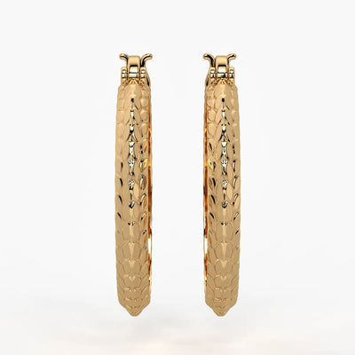 Scale Texture Hoop Earrings
