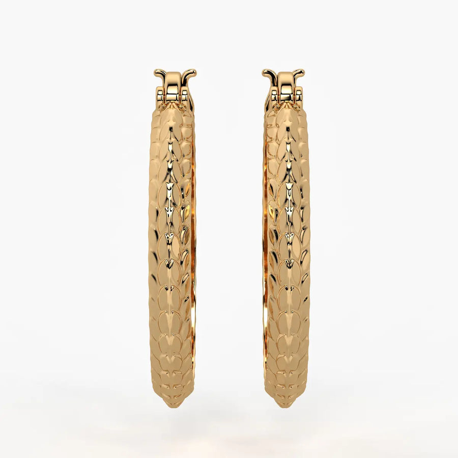 Scale Texture Hoop Earrings