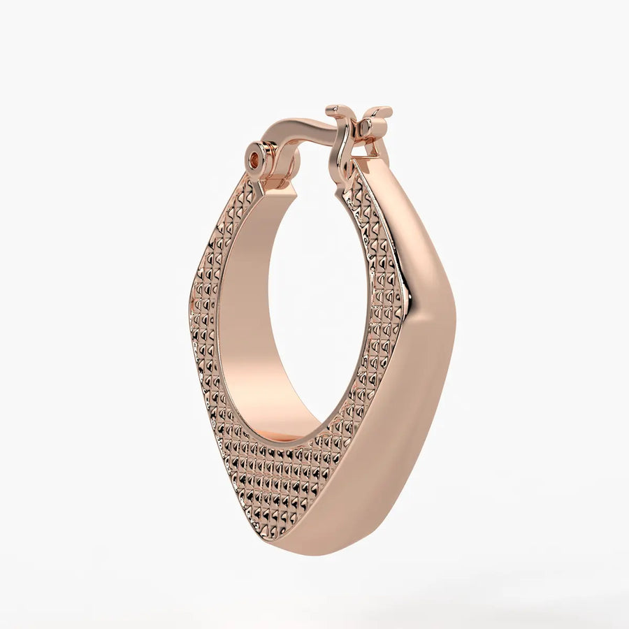 Textured Teardrop Hoop Earrings