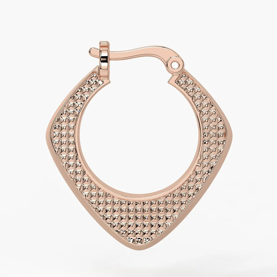 Textured Teardrop Hoop Earrings