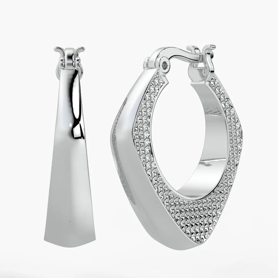 Textured Teardrop Hoop Earrings