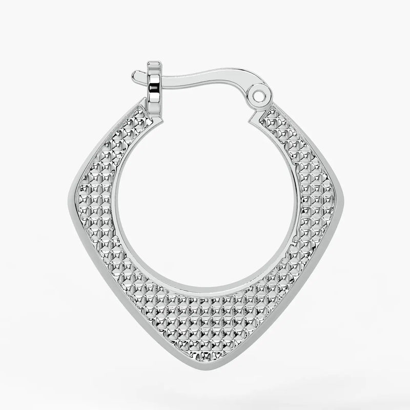 Textured Teardrop Hoop Earrings