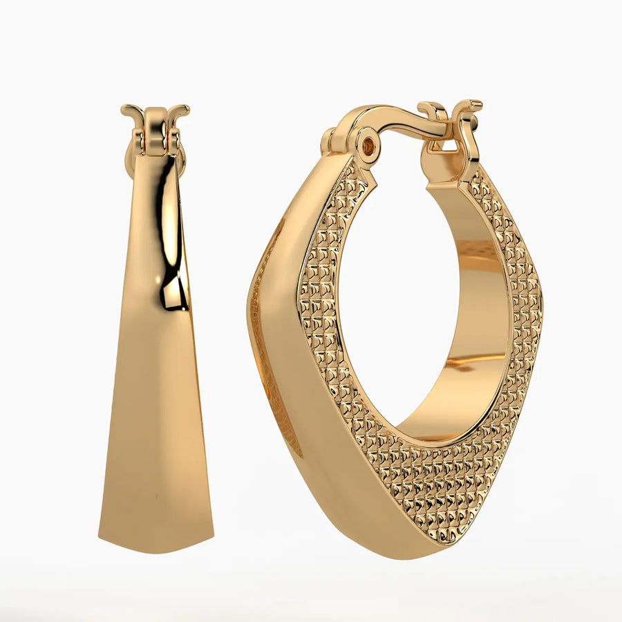 Textured Teardrop Hoop Earrings