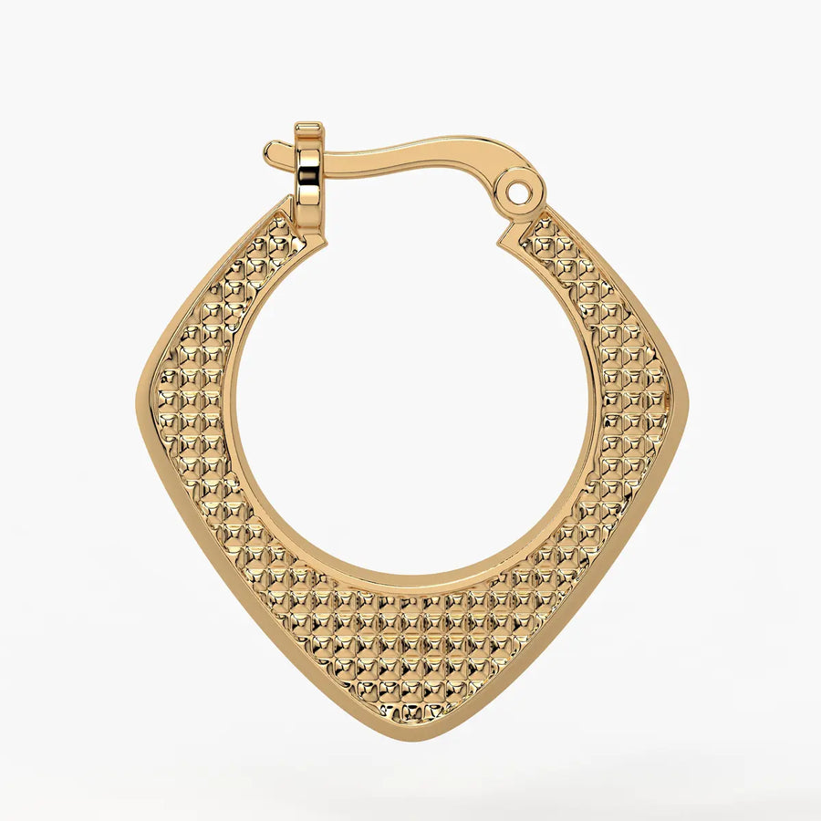 Textured Teardrop Hoop Earrings