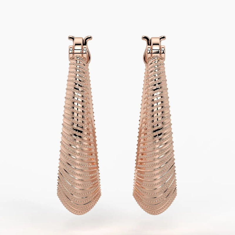 Spiral Ridge Hoop Earrings