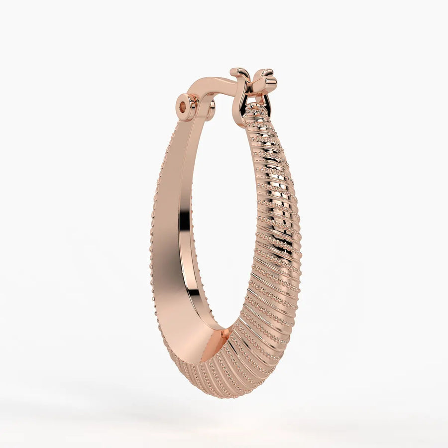Spiral Ridge Hoop Earrings