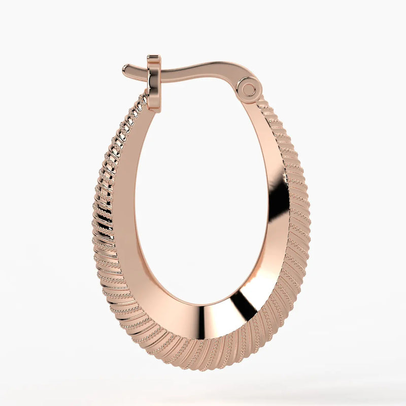 Spiral Ridge Hoop Earrings