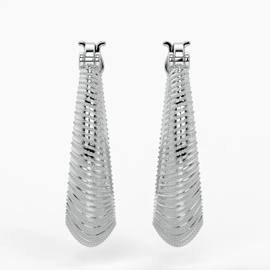Spiral Ridge Hoop Earrings